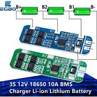 1~5PCS Li-ion Lithium Battery Protection Board, BMS Charger, Electric Circuit Board 3S, 12V, 18650, 10A, 10.8V, 11.1V, 12.6V