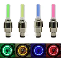 2PCS Bicycle Bike LED Lights Tire Valve Cap Flashlight Auto Car Motorcycle Tire Air Valve Wheel Spokes Light Bike Accessories