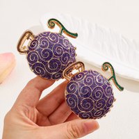 1pc Purple Devil Fruit Alloy Hair Claw Clip Decorative Practical Daily Hair Accessories Hairpin for Styling And Hair Decoration