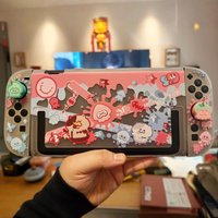 Pink Blue Switch2 Protective Shell Cartoon Graffiti Splatoon Custom Oled/Ns/Lite Protective Case Anime Game Peripherals