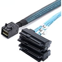 SATA Cable SFF-8643 To 4 SFF-8482 Internal Mini SAS HD To 4 SFF-8482 Connector with 15pin Power Port Hard Drive Splitter