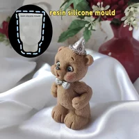 Cute Bear Silicone Mold for DIY Candles, Resin Crafts & Home Decor - 3D Blowing, No Electricity Needed, Perfect for Handmade