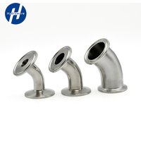 Sanitäres 45°-Knieventil SS304, OD22/28/42/57/76/89/108mm (3/4" 1" 1,5" 2" 2,5" 3" 4"), Triklamp-Verbindung, hochdicht, für Milc