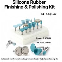 14Pcs/Box Rubber Diamond Polishing Wheel Kit Spiral Grinding Buffing Tools for Finshing and Polishing