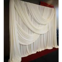 Soft Luxury Lycra Ivory Non Transparent Curtains Panels Wedding Backdrop Curtain Stage Background Photo Booth Drape Event Party