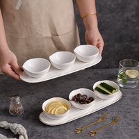 3PCS Dried Fruit Salad Bowl Tableware Snack Bowl White Flowering Dessert Bowl Storage Decorative Plate Household Tableware