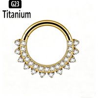 ASTM F136 Titanium CZ Hinged Segment Clicker Hoop Rings 16G Daith Helix Ear Cartilage Earrings Septum Nose Piercing Body Jewelry