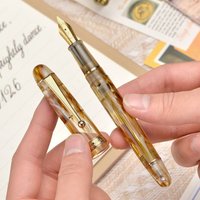 Asvine V126 Vacuum Filling Fountain Pen Matte Black Titanium EF/F/M Nib Acrylic Writing Christmas Gift Pen for Office