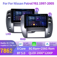 For Nissan Patrol Y61 1997-2005 Car Radio Multimedia Navigation 4G GPS Android 14 Wireless CarPlay 7862S 8G 256G 2K QLED Screen