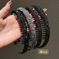 1 Pack Full Rhinestone Toothed Non-slip Headband, Edgy Style Daily Flyaway Control / Commuter Look / Party