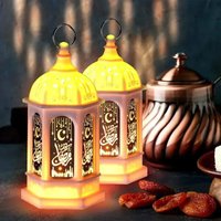 1pcs/3pcs Ramadan Middle Eastern Vintage Castle Lantern Handheld LED Candle Lamp Candle for Holiday Decoration