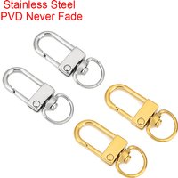2pcs Never Fade Stainless Steel Rotating Clasps Keyrings Key Chains Buckle Hooks Key Ring Keychain Jewelry Accessories Making