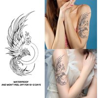Phoenix, lasting 1-2 weeks waterproof, temporary tattoo stickers, realistic semi-permanent fake tattoos on the arms