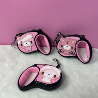 Cute Cartoon Bear Retractable Dog Leash 3M One Button Lock Auto Extend Pet Traction Rope for Small Medium Dog Cat Walking Leads