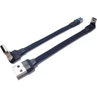 Flat Soft Elbow Mini USB FPV Charging Cable Up/Down/Left/Right T-Port USB Car MP3 Phone Mini-USB Data Short Cable 5cm 10cm 15cm