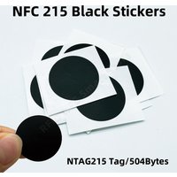 NFC 215 Black Tag 13.56MHz ISO14443A 504 Bytes Black Sticker Ntag 215 NFC Sticker For All NFC Phones RFID Adhesive Label