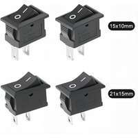 5/20/100pcs Auto Car Truck Boat Rocker Switch 250V 3A 2Pin ON/OFF Toggle SPST Switches Rocker Switch 10x15mm 15*21mm