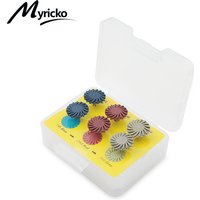 6pcs/Set Dental Rubber Polisher Composite Resin Polishing Diamond System RA Disc Kit 14mm Wheel Spiral Flex Brush Burs