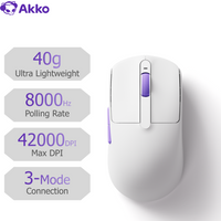 Akko Dash MAX/Ultra Mouse PixArt PAW3950/PAW3395 Sensor 42000DPI Ultra-lightweight Ergonomic 8K Wireless E-sports Gaming Mouse
