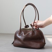 Women's Luxury Genuine Leather Vintage Zipper Handbag Small Size Tote Real Cowhide Singel Shoulder Bags