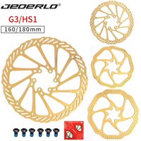 Bicycle Brake Rotors G3/HS1 160/180mm Gold Brake Rotor Brake Disc High Strength 6 Hole Stainless Steel Mountain Bike Accessories