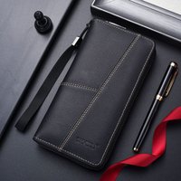 New PU Leather Men's Wallet Black Coffee High Capacity Retro Coin Purse Long Style Slim Wallet Men Women