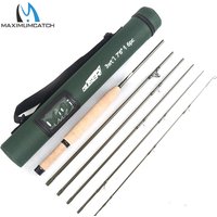 MAXCATCH Cruiser Fly Fishing Rod 2/3/4WT 7ft 7.5ft 8ft 6 Section Fast Action IM10 Carbon Blank AA Reel Seat Extra Hard Tube