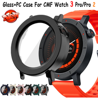 Glass+PC Case For Nothing CMF Watch 3 Pro Screen Anti-scratch Bumper Protector Shell For CMF Watch Pro 2 Smart Watch Accessories