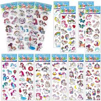 6/12/24pcs 3d Stationery Stickers Cartoon Cute Unicorn Design Scrapbook Stickers Office Cultural and Educational Supplies TMZ