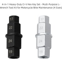4-in-1 Heavy-Duty 3/8" Hex Axle Motorcycle Repair Tool Kit - Anti-Rust Cr-V Steel for 17/19/22/24mm Sockets, Professional Motorc