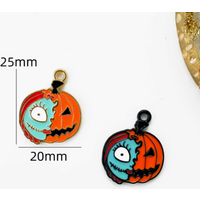 10 pcs Pumpkin head Halloween Charms Pendants Jewelry Making Necklaces Earrings Braceltes DIY
