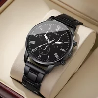 Fashion Men's Business Watches Luxury Quartz Wristwatch for Men Black Watch Relogio Masculino Reloj Man (Without Box)