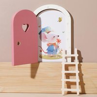 1 Set of Elf Door Photography Props Studio Photo Decoration Ornaments Garden Courtyard Wooden Decorations Room Decoration Crafts S003988