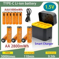 4-slot AA+4-slot AAA Battery Charger, 1.2V Nickel Hydrogen Battery Comprehensive Charging Box, Intelligent Light Switch