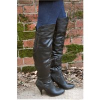 Black Side Zipper Cut Out Boots Thin High Heel Round Toe Fashionable Sexy Cool 2025 Winter Big Size Woman Shoes Zapatillas Mujer