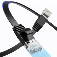 UNTES Cat6 Flat Ethernet Cable, 10Gbps Support Cat6a Cat7 Network, 30AWG RJ45 Internet Cable for Router, Modem, Switch, Gaming