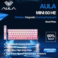 AULA Mini60 Hotswap Wired Wireless Bluetooth 3 Mode RGB Gaming Keyboard With Full Key Anti Ghosting Durable PBT Keycaps