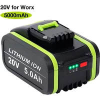 WA3553 20V 5000mAh Li-Ion Rechargeable Replacement Battery for Worx Power Tool WA3551 WX390 WX176 WX178 WX550 WX386 WX678 WG894E