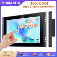 High Brightness 1000 Nits 12 Inch Widescreen 1920*1200 Waterproof Capacitive Touch Screen Open Frame Monitor Industrial Display