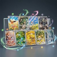 9Pcs/set Anime DIY Proxy PTCG Collection Card Gem Pack Vol.2 Eevee Leafeon Flareon Vaporeon Espeon Foil Flash Card Child Gift