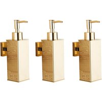 3X Liquid Soap Dispenser Bathroom Wall Mounted Gold Shower Gel Detergent Shampoo Bottle For Kitchen Hotel Home
