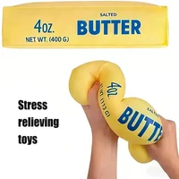 Yellow Squishy Soap Anti-Stress Toy Simulated Butter Stress-Relieving Fidget Toy Squishy Ball Relaxing Gift Party Favor Birthday