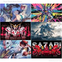 Gundan Play mat Homemade Mobile Suit Gundam: The Witch From Mercury Rubber Non-Slip Battle Card Mat