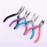 4Pcs Schmuck Machen Zangen Nadel Nase Runde Draht Cutter Gebogene Nase Zange Bunte Komfort Grip Griffe DIY Handwerk Reparatur werkzeug