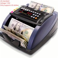 US Plug 110V Voltage, USD EUR Money Counter Machine UV/MG/IR/DD Cash Counterfeit Detectors, Add/Batch/Auto/Manual Modes