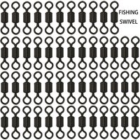 50Pcs Carp Fishing Swivel Rolling Barrel Snap Matte Black Lure Hook Line Connector Fishing Tackle Supplies Accessories Pesca