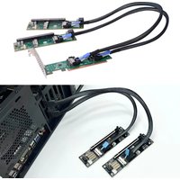 PCIe 5.0 X16 To MCIO 8i Riser Card 1U External GPU Expansion Split Bifurcation Full Kit for Server Pci-e 5.0/ 4.0 Breakout Board