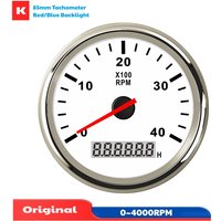 Auto-LKW-Boot 85mm Drehzahlmesser 0-4000 U/min mit Rot/Blau Hintergrundbeleuchtung & Betriebsstundenzähler