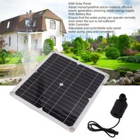 Solar Water Pump Kit 50W Solar Panel 22W Water Fountain Pump with Battery Box Timing Controller DC12V