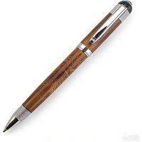 Luxury Wood Grain Ballpoint Pen | Silver Metal Accents | Premium Executive Writing Instrument for Business & Gift Giving